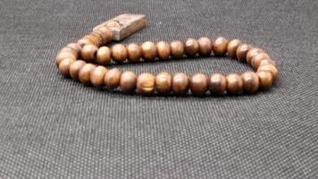 Wooden prayer beads used by Muslims to pray photo