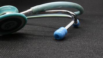 Close up of a blue Stethoscope photo