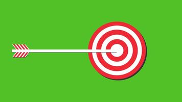animado flecha golpear el meta, negocio márketing verde pantalla video