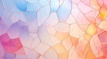 AI generated Abstract delicate multicolored mosaic of frosted glass in soft ambient light photo