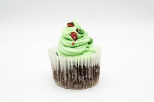 Cupcake isolated on white background. photo