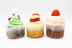 Cupcake isolated on white background. photo