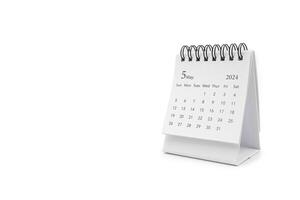 Simple desk calendar for May 2024 isolated on white background. Calendar concept with copy space. photo