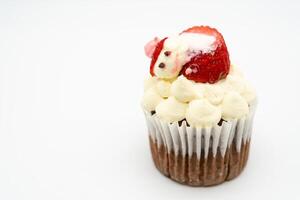 Cupcake isolated on white background. photo