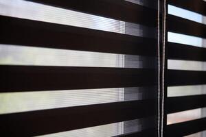 Office blinds. Modern fabric blinds. Office meeting room lighting range control. photo