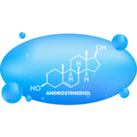 Illustration with androstenediol formula. Structural chemical formula. png