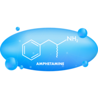 Amphetamine formula. Icon with amphetamine formula. png