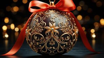 AI generated Festive Elegance Transform Your Space with a Collection of Exquisite Christmas Ornaments and Holiday Decorations photo