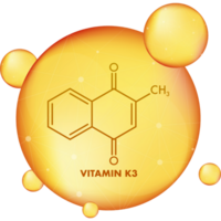 Molecule tocopherol. Vitamin K3. Icon for medical design png