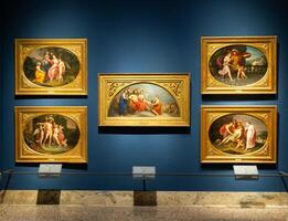 Milan, Italy - Brera antique painting museum. Gallery interior, vintage collection photo