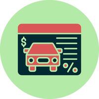 icono de vector de préstamo de coche