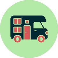 icono de vector de autocaravana