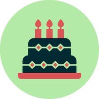 icono de vector de pastel de cumpleaños