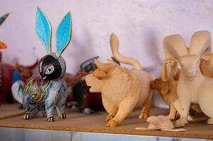 Mexican folk art sculptures and souvenirs for sale in Mexico City, Mexico. photo