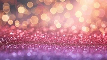 AI generated Glittering Bokeh Lights on Gradient Background photo