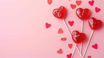 AI generated Candy Hearts Sweetness on a Stick photo