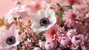 ai generado floral elegancia un ramo de flores de primavera floraciones foto