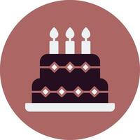 icono de vector de pastel de cumpleaños