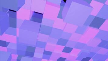 Abstract bright cubes moving upwards and backwards on a black background. Design. Jumping 3D colorful cubes. photo