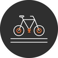 bicicleta azul lleno icono vector