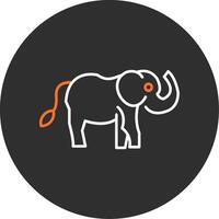 elefante azul lleno icono vector