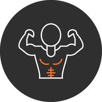Muscle Man Blue Filled Icon vector