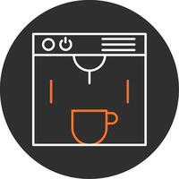 café fabricante azul lleno icono vector