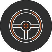 Steering Wheel Blue Filled Icon vector