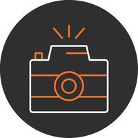 Photo Camera Blue Filled Icon vector