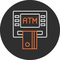 Atm Machine Blue Filled Icon vector