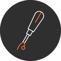 Seam Ripper Blue Filled Icon vector