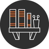 Book Shelf Blue Filled Icon vector