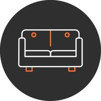 Sofa Bed Blue Filled Icon vector