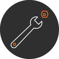 Wrench Blue Filled Icon vector