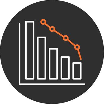 Decrease Blue Filled Icon vector