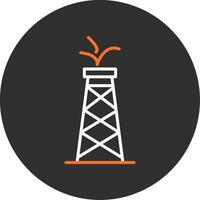 Oil Tower Blue Filled Icon vector