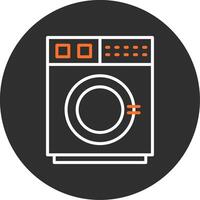 Washing Machine Blue Filled Icon vector