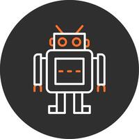 robot azul lleno icono vector