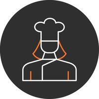 Lady Chef Blue Filled Icon vector