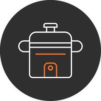 Rice Cooker Blue Filled Icon vector