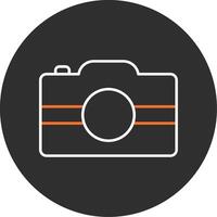 Hand Camera Blue Filled Icon vector