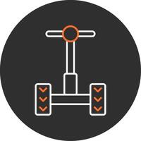 segway azul lleno icono vector