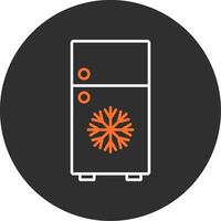 refrigerador azul lleno icono vector