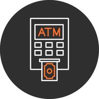 Atm Machine Blue Filled Icon vector