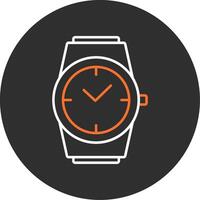 elegante reloj azul lleno icono vector