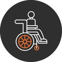 Disabled Person Blue Filled Icon vector