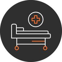 hospital cama azul lleno icono vector