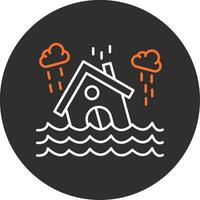 Flood Blue Filled Icon vector