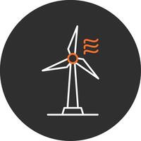 Wind Turbine Blue Filled Icon vector