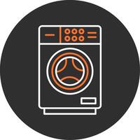 Washing Machine Blue Filled Icon vector